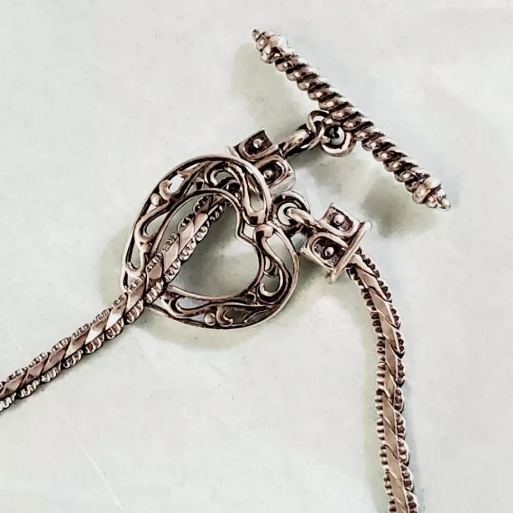 South African Graduated Bead Toggle Bracelet Platinum Plated sz 7.25 to 8